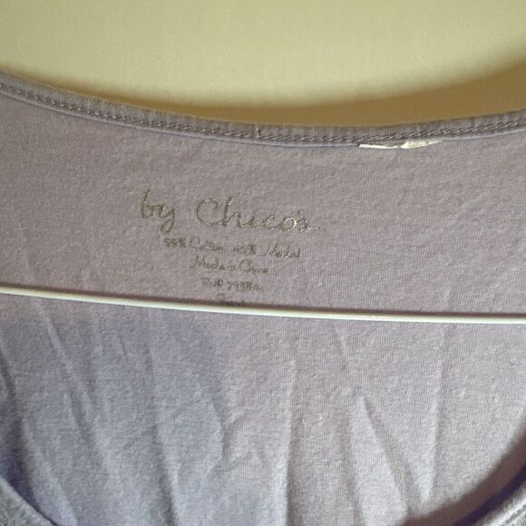 By Chico's Sequined Nylon Overlay Sleeveless Blouse Tank Top Lavender Size 1 - Picture 2 of 4